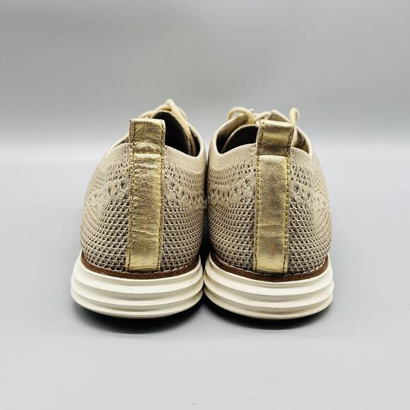 Cole Haan Shoes Womens 11 Beige ØriginalGrand Stitchlite Wingtip Oxford Lace Up - Picture 6 of 11